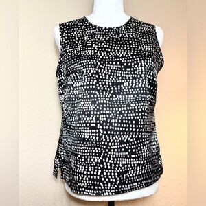 Blouse Silky Printed Basic Stylish Classic Black and White Women's Top